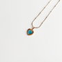 Heliophilia Silver Collar Blue Heart en Dorado y Aqua